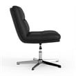 Commercial Wide Mid-Back Padded LeatherSoft Swivel Office Chair in Black/Chrome