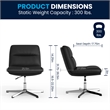 Commercial Wide Mid-Back Padded LeatherSoft Swivel Office Chair in Black/Chrome