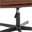 Commercial Wide Mid-Back Padded LeatherSoft Swivel Office Chair in Cognac/Black