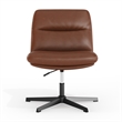 Commercial Wide Mid-Back Padded LeatherSoft Swivel Office Chair in Cognac/Black