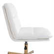 Commercial Wide Mid-Back Padded LeatherSoft Swivel Office Chair in White/Gold