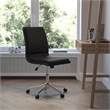 Mid-Back Armless Office Task Chair with Chrome 5-Star Base in Black LeatherSoft