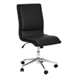 Mid-Back Armless Office Task Chair with Chrome 5-Star Base in Black LeatherSoft