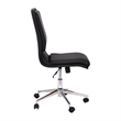 Mid-Back Armless Office Task Chair with Chrome 5-Star Base in Black LeatherSoft