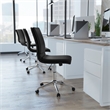 Mid-Back Armless Office Task Chair with Chrome 5-Star Base in Black LeatherSoft