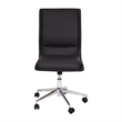 Mid-Back Armless Office Task Chair with Chrome 5-Star Base in Black LeatherSoft