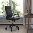 Executive Chair with Black Frame & Arms on Skate Wheels - Black LeatherSoft