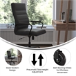Executive Chair with Black Frame & Arms on Skate Wheels - Black LeatherSoft