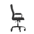 Executive Chair with Black Frame & Arms on Skate Wheels - Black LeatherSoft
