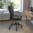 Executive Chair with Black Frame & Arms on Skate Wheels - Black LeatherSoft
