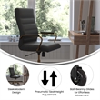 Executive Chair with Gold Frame & Arms on Skate Wheels - Black LeatherSoft