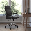 Executive Chair with Chrome Frame & Arms on Skate Wheels - Black LeatherSoft
