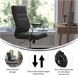 Executive Chair with Chrome Frame & Arms on Skate Wheels - Black LeatherSoft