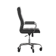 Executive Chair with Chrome Frame & Arms on Skate Wheels - Black LeatherSoft