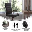 Executive Chair with Rose Gold Frame & Arms on Skate Wheels - Black LeatherSoft