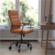 Executive Chair with Black Frame & Arms on Skate Wheels - Brown LeatherSoft