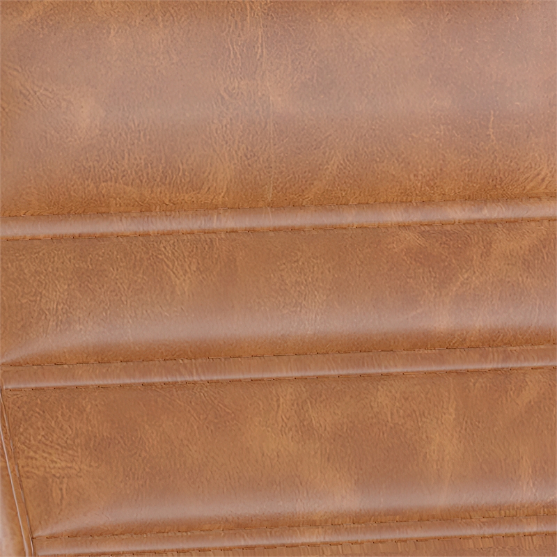 Executive Chair with Black Frame & Arms on Skate Wheels - Brown LeatherSoft