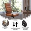 Executive Chair with Black Frame & Arms on Skate Wheels - Brown LeatherSoft