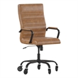 Executive Chair with Black Frame & Arms on Skate Wheels - Brown LeatherSoft