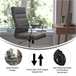 Executive Chair with Chrome Frame & Arms on Skate Wheels - Gray LeatherSoft