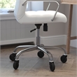 Executive Chair with Chrome Frame & Arms on Skate Wheels - White LeatherSoft