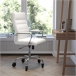 Executive Chair with Chrome Frame & Arms on Skate Wheels - White LeatherSoft