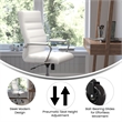 Executive Chair with Chrome Frame & Arms on Skate Wheels - White LeatherSoft
