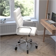 Executive Chair with Chrome Frame & Arms on Skate Wheels - White LeatherSoft