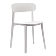 Commercial All-Weather White Resin Patio Stack Chair with Contoured Backrest