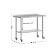 Commercial Stainless Steel Work Table with 1.5