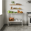Commercial Stainless Steel 18 Gauge Work Table with Undershelf and Casters-24x48