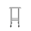 Commercial Stainless Steel 18 Gauge Work Table with Undershelf and Casters-24x48