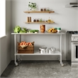 Commercial Stainless Steel 18 Gauge Work Table with Undershelf and Casters-24x60