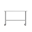 Commercial Stainless Steel 18 Gauge Work Table with Undershelf and Casters-24x60