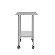 Commercial Stainless Steel 18 Gauge Work Table with Undershelf and Casters-24x60