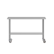 Commercial Stainless Steel 18 Gauge Work Table with Undershelf and Casters-24x60