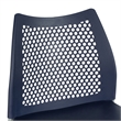 Stackable Sled Base Barstool with Vented Back and Integrated Footrest in Navy