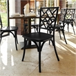 Commercial Solid Wood Stackable Dining Chair with Intricate Back Detail in Black