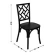 Commercial Solid Wood Stackable Dining Chair with Intricate Back Detail in Black