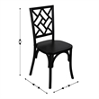 Commercial Solid Wood Stackable Dining Chair with Intricate Back Detail in Black