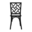 Commercial Solid Wood Stackable Dining Chair with Intricate Back Detail in Black
