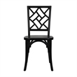 Commercial Solid Wood Stackable Dining Chair with Intricate Back Detail in Black