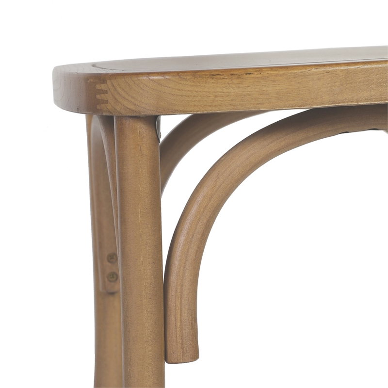 Commercial Solid Wood Stackable Dining Chair with Intricate Back Detail in Pecan