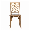 Commercial Solid Wood Stackable Dining Chair with Intricate Back Detail in Pecan