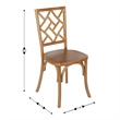 Commercial Solid Wood Stackable Dining Chair with Intricate Back Detail in Pecan