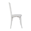 Commercial Solid Wood Stackable Dining Chair with Intricate Back Detail in White