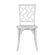 Commercial Solid Wood Stackable Dining Chair with Intricate Back Detail in White