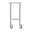 Commercial Stainless Steel 18 Gauge Work Table with Undershelf and Casters-24x18