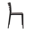 Commercial All-Weather Resin Patio Stack Chair with Slatted Backrest