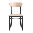 Commercial Metal Dining Chair with Wood Seat and Boomerang Back - Natural Birch